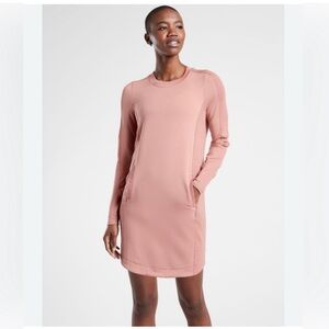 Athleta Balance Long Sleeve Blush Pink Dress